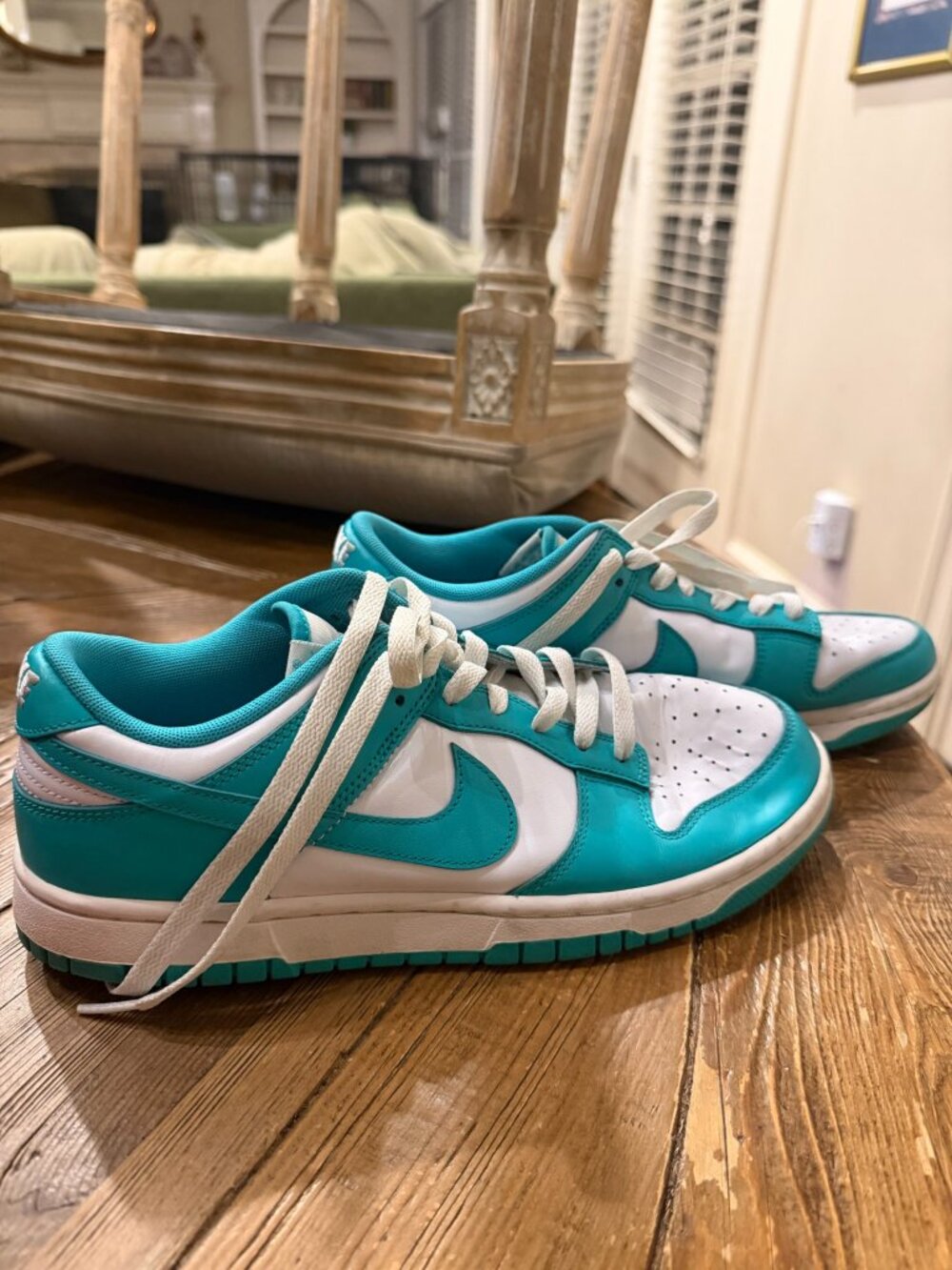 Nike Dunk Low White Turquoise Men's 8.5